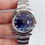 Swiss Grade Rolex Oyster Perpetual Datejust Watch SS Blue Diamond Dial 36MM EW